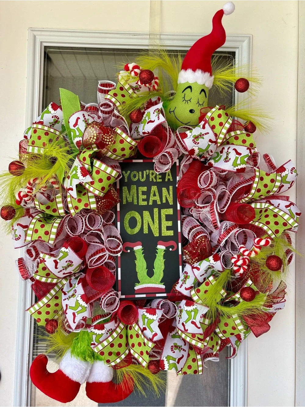 Mean One Holiday Wreath - Red & Green